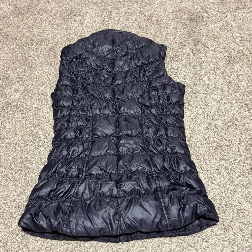 Athleta Women XS Black Goose Down Puffer Vest Full Zip Quilted Lightweight